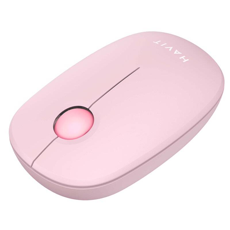 Mouse wireless cu bila 2.4GHz, 1600DPI Havit MS57GT, roz