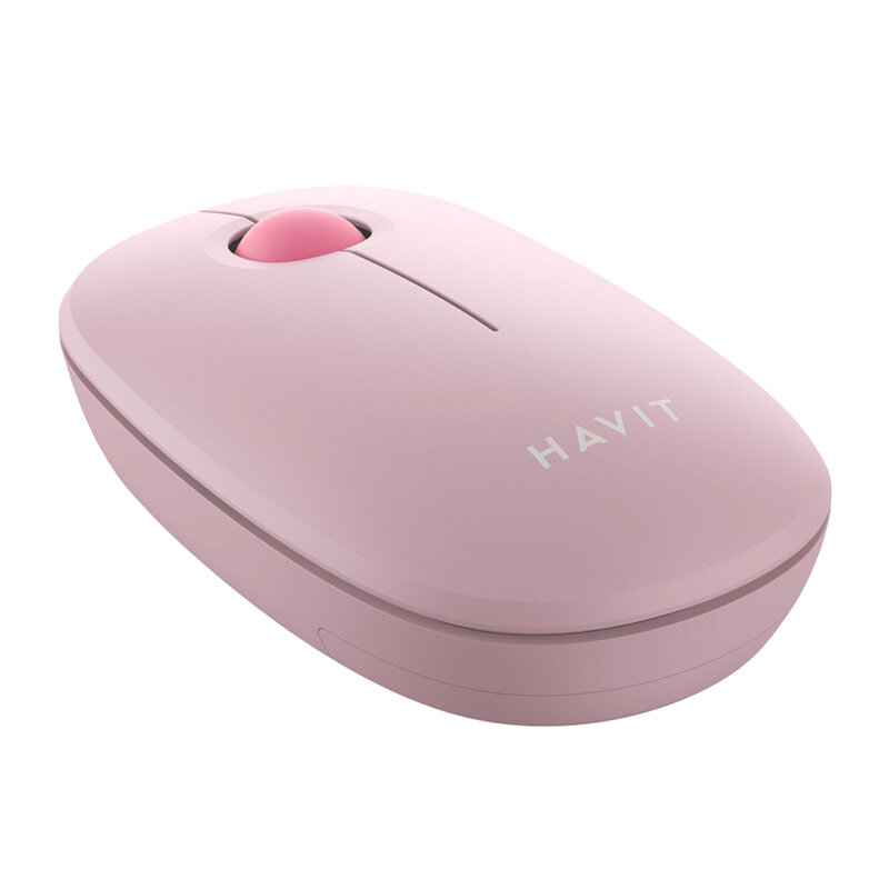 Mouse wireless cu bila 2.4GHz, 1600DPI Havit MS57GT, roz