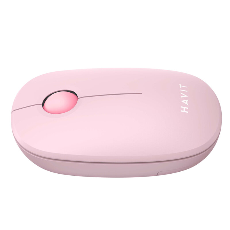 Mouse wireless cu bila 2.4GHz, 1600DPI Havit MS57GT, roz