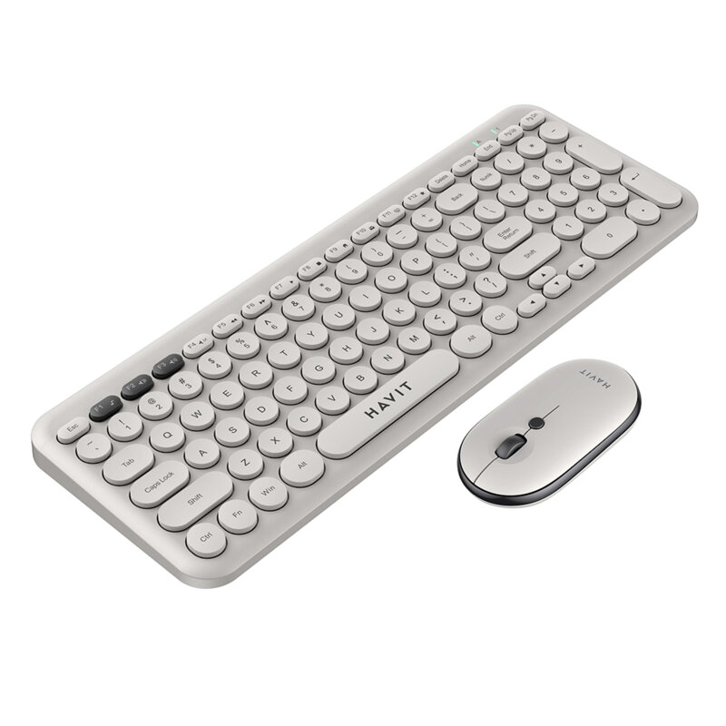 Kit tastatura si mouse wireless 2.4GHz Havit KB254GCM, gri