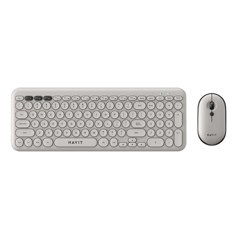 Kit tastatura si mouse wireless 2.4GHz Havit KB254GCM, gri