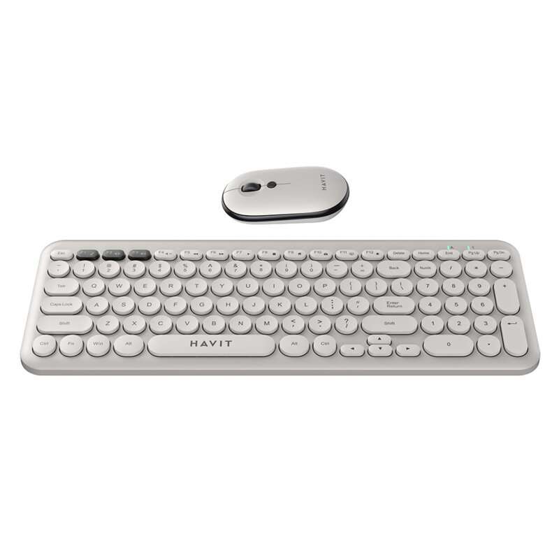 Kit tastatura si mouse wireless 2.4GHz Havit KB254GCM, gri
