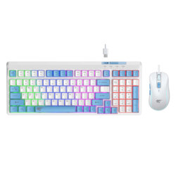 Tastatura si mouse gaming pentru laptop Havit KB891CM, alb / negru