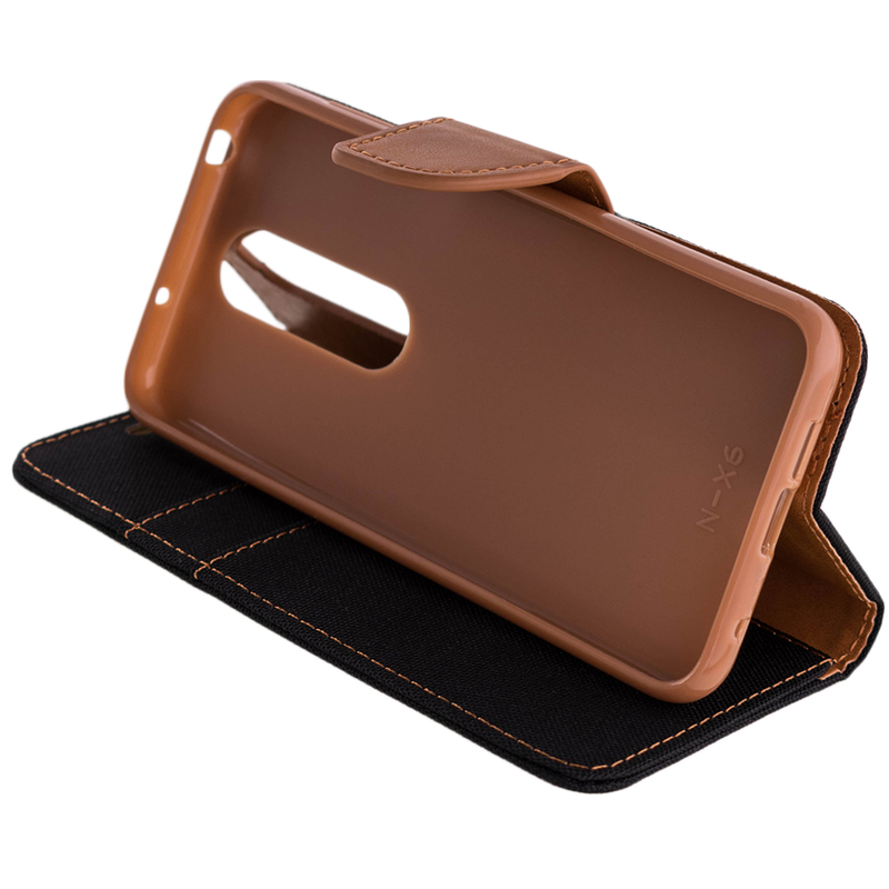 Husa Nokia X6 2018 Canvas Book Negru