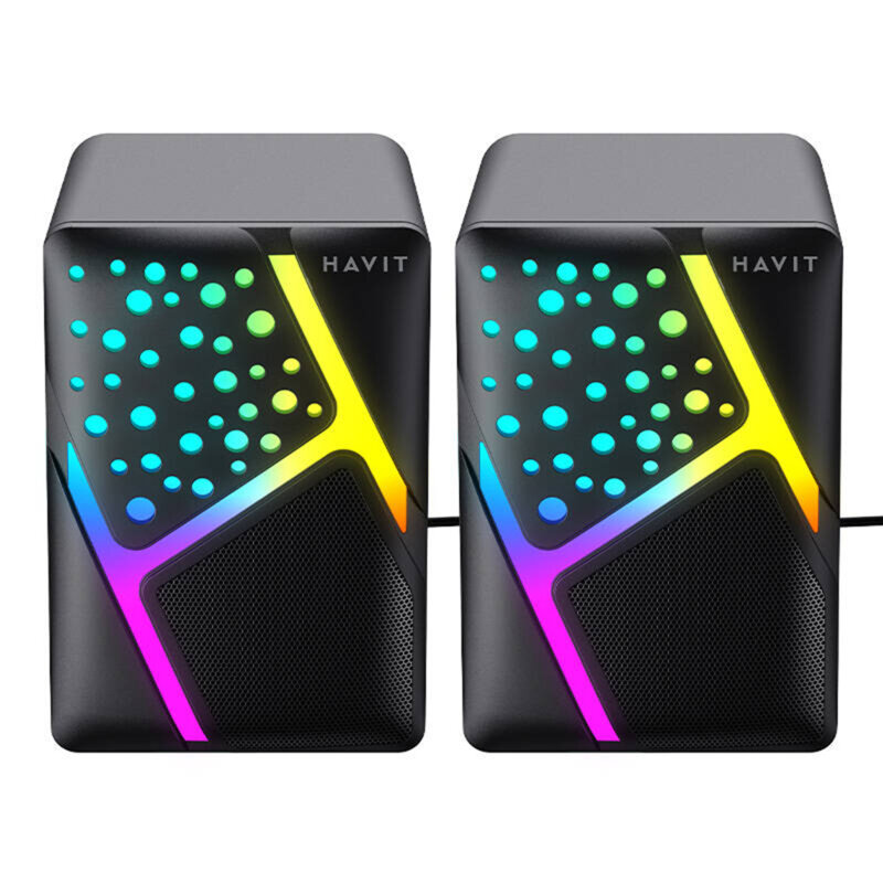 Boxa pentru computer Havit, USB 2.0, RGB, negru, SK763