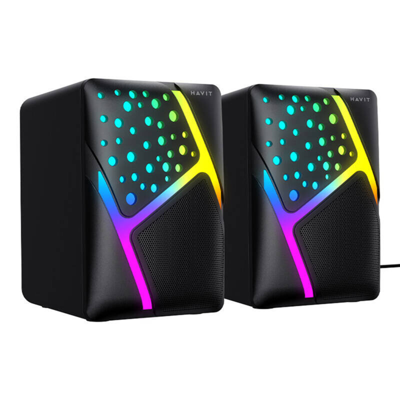 Boxa pentru computer Havit, USB 2.0, RGB, negru, SK763