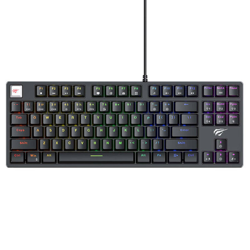 Tastatura gaming mecanica Havit, lumini RGB, negru KB890L