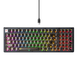 Tastatura mecanica gaming Havit RGB, USB-C, transparent/negru KB875L