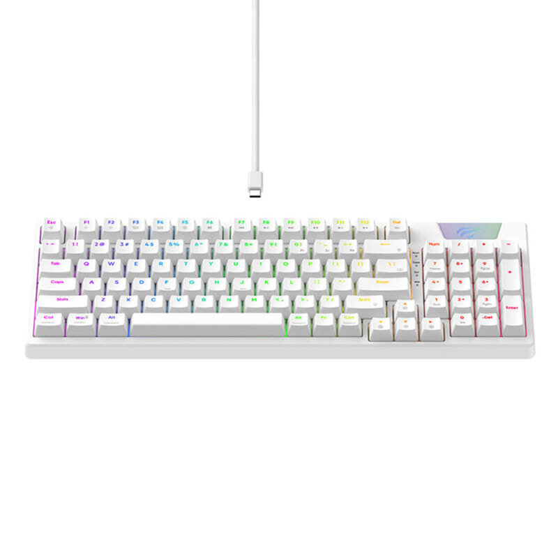 Tastatura gaming mecanica Havit, RGB, Type-C, alb KB885L