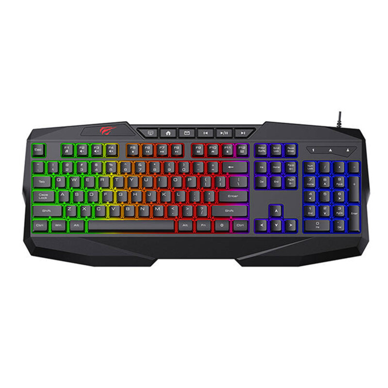 Tastatura gaming cu lumini RGB Havit, USB, negru KB878L