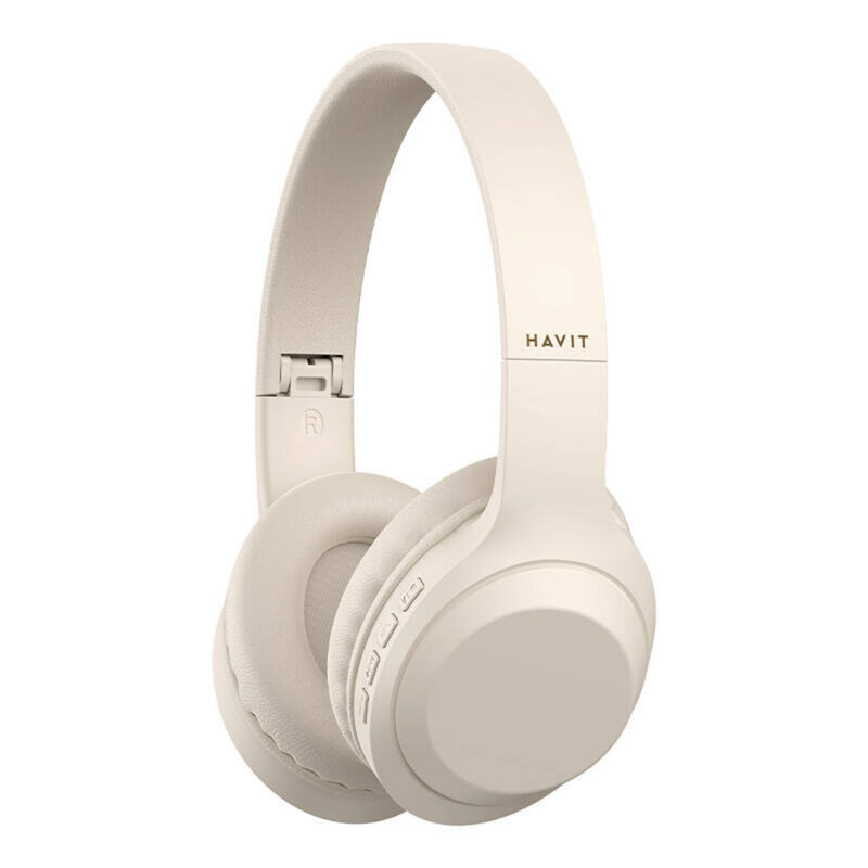 Casti Bluetooth pliabile Havit, 200mAh, wireless, bej H628BT