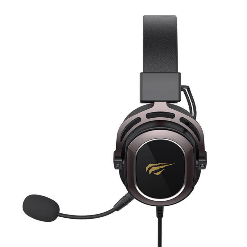 Casti gaming ajustabile cu microfon Havit, negru/rosu H2008d
