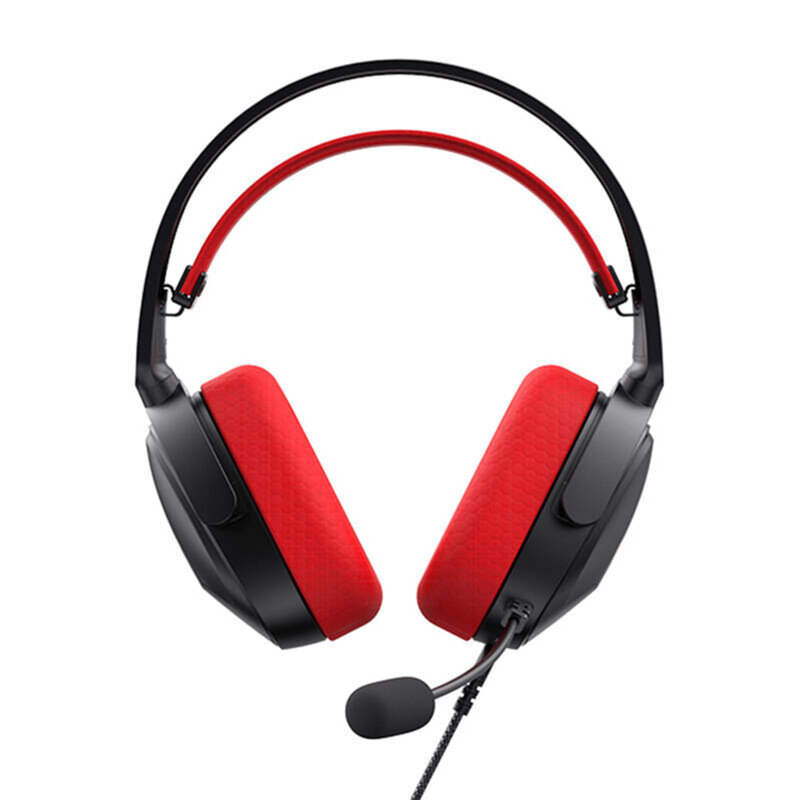 Casti gaming cu fir Havit, microfon, Jack, rosu/negru H2039d