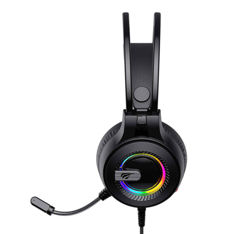 Casti gaming cu microfon Havit RGB, USB, Jack, negru H2040d