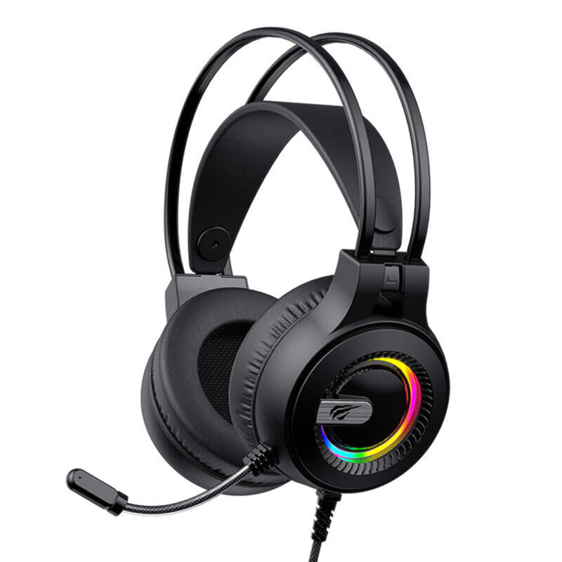 Casti gaming cu microfon Havit RGB, USB, Jack, negru H2040d