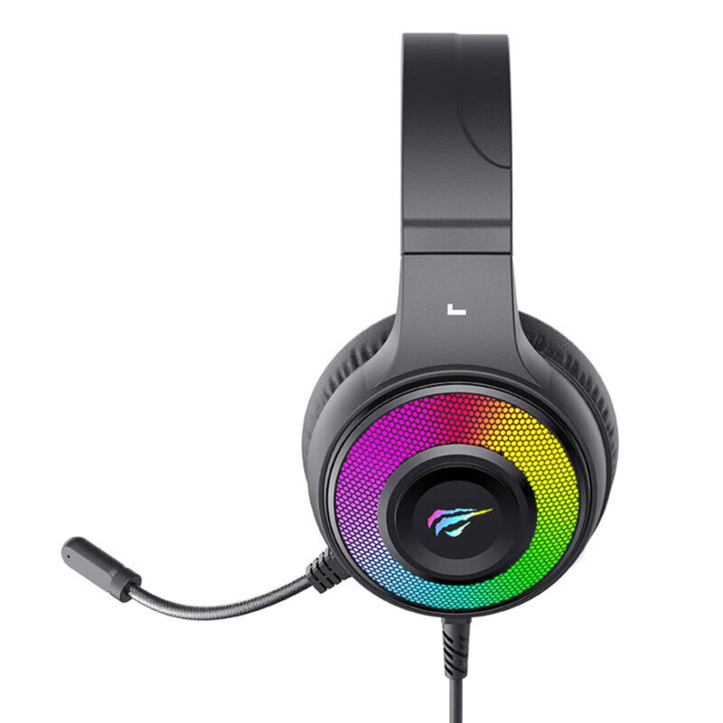 Casti gaming cu microfon Havit, RGB, USB, Jack, negru H2042d