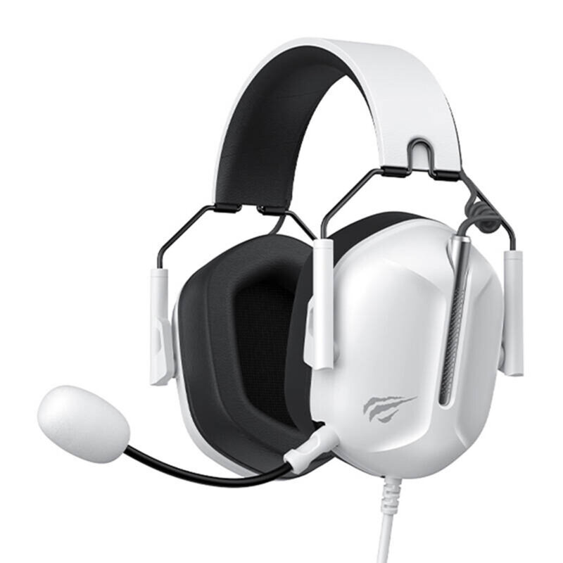 Casti gaming pliabile cu microfon Havit, alb / negru H2033d