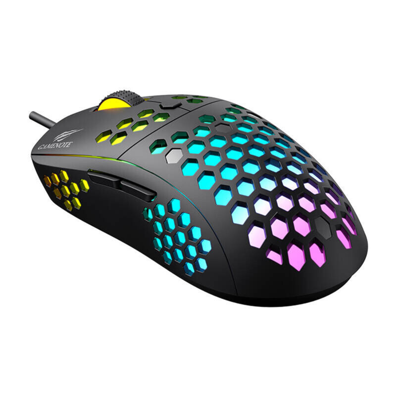 Mouse gaming cu fir RGB, 800 - 6400DPI Havit, negru MS1032