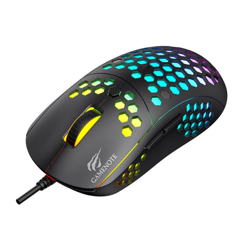 Mouse gaming cu fir RGB, 800 - 6400DPI Havit, negru MS1032
