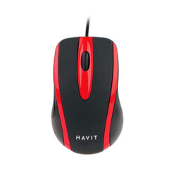 Mouse cu fir pentru laptop USB, 1000DPI Havit MS753, negru/rosu
