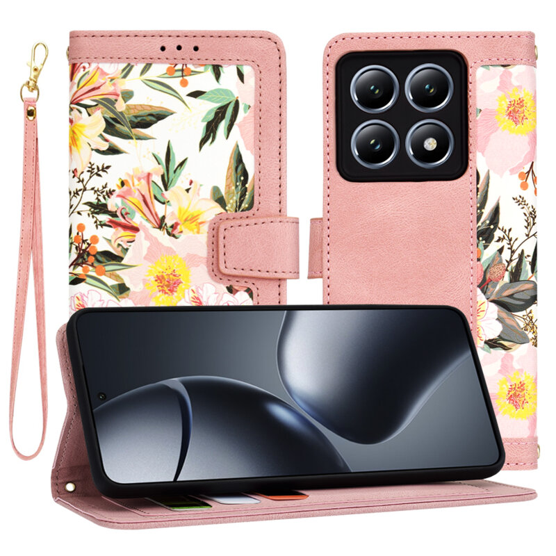 Husa personalizata fete Xiaomi 14T Pro Techsuit FlipCraft, roz