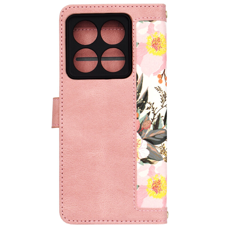 Husa personalizata fete Xiaomi 14T Pro Techsuit FlipCraft, roz
