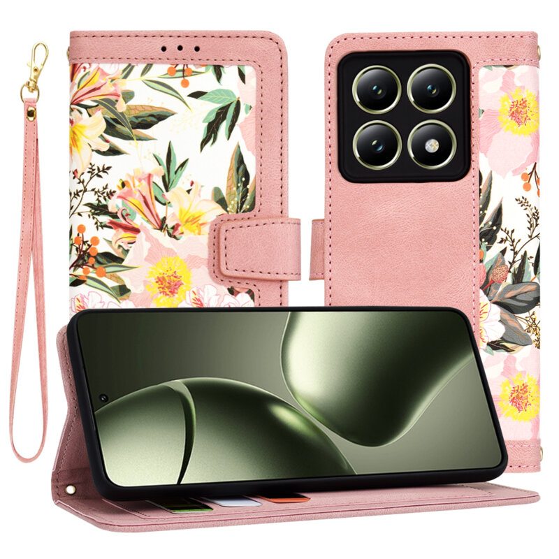 Husa personalizata fete Xiaomi 14T Techsuit FlipCraft, roz