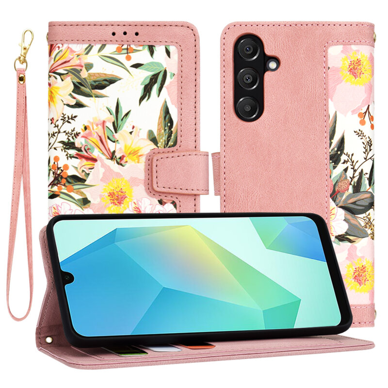 Husa personalizata fete Samsung Galaxy A16 5G Techsuit FlipCraft, roz