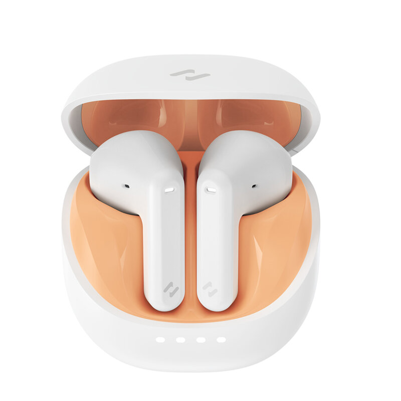 Casti wireless Bluetooth 5.4, ENC Havit TW931, alb/portocaliu