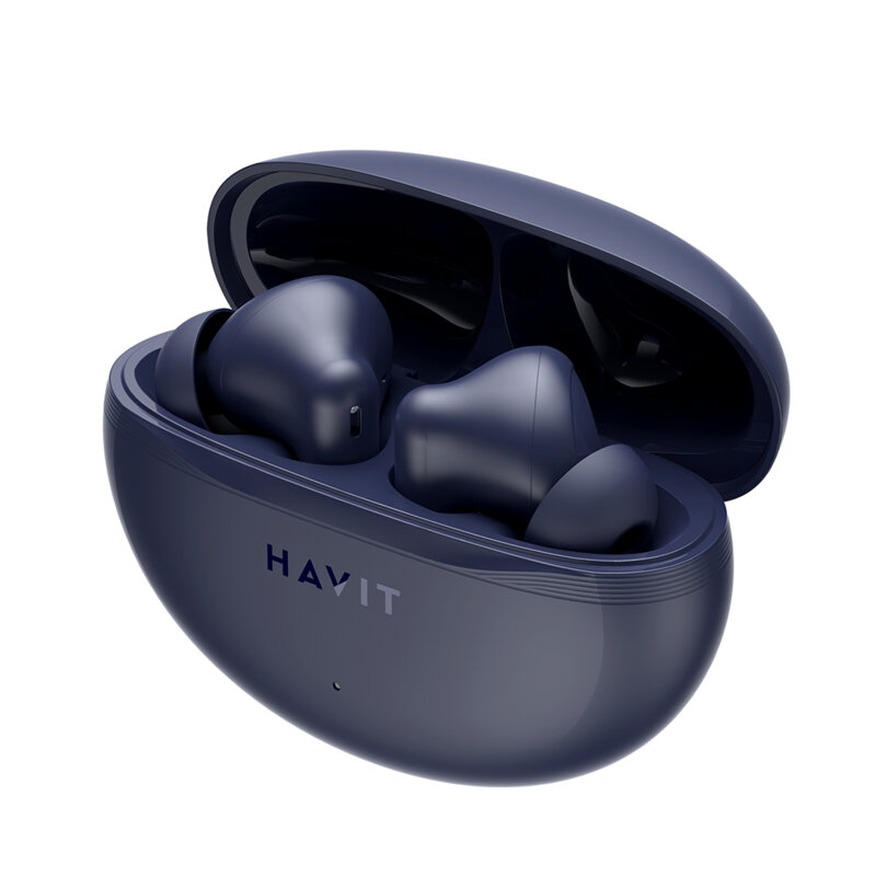 Casti Bluetooth cu microfon, TWS earbuds Havit TW986, albastru