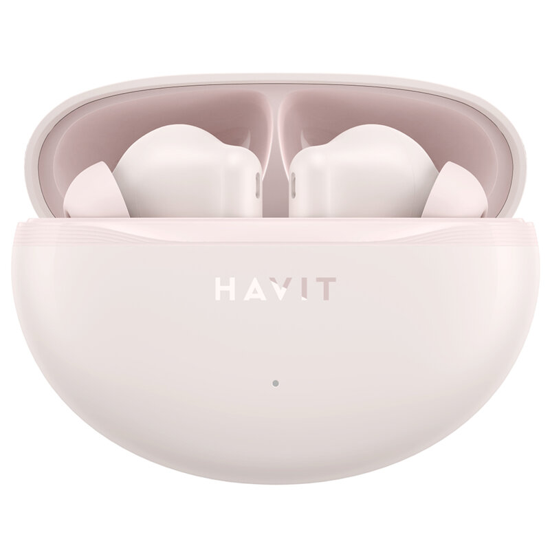 Casti Bluetooth cu microfon, TWS earbuds Havit TW986, roz