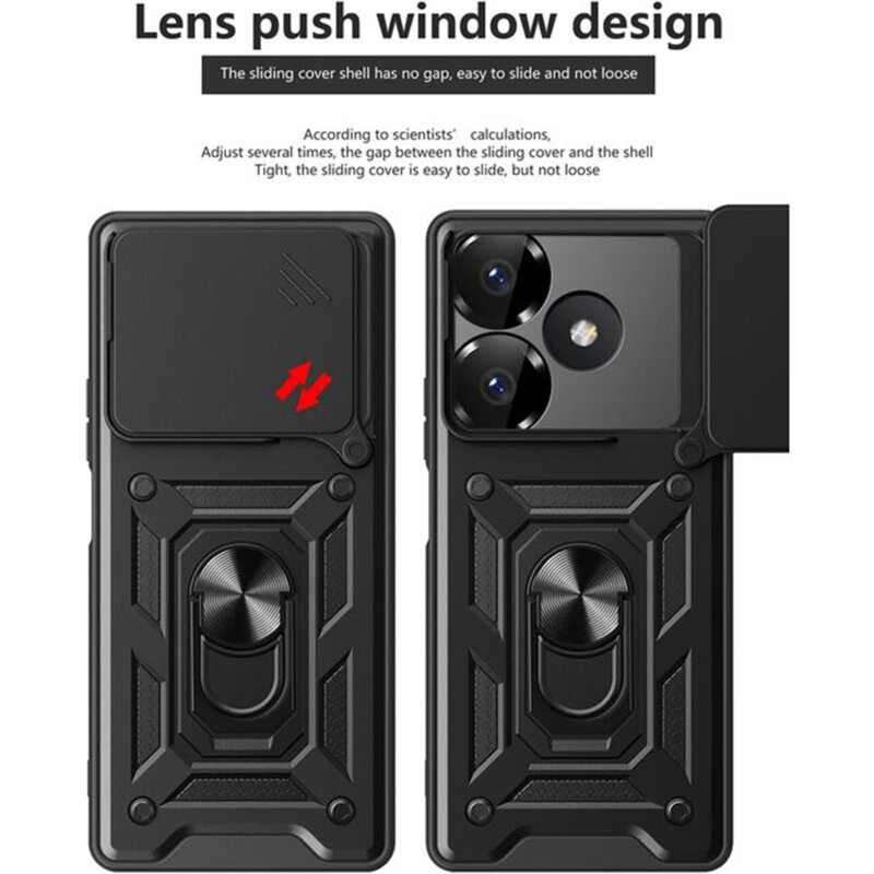 Husa Xiaomi Redmi 13 protectie camera Techsuit CamShield Series, negru
