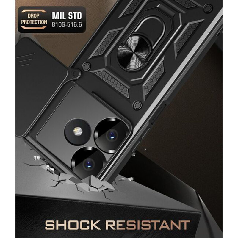 Husa Xiaomi Poco M6 4G protectie camera Techsuit CamShield Series, albastru