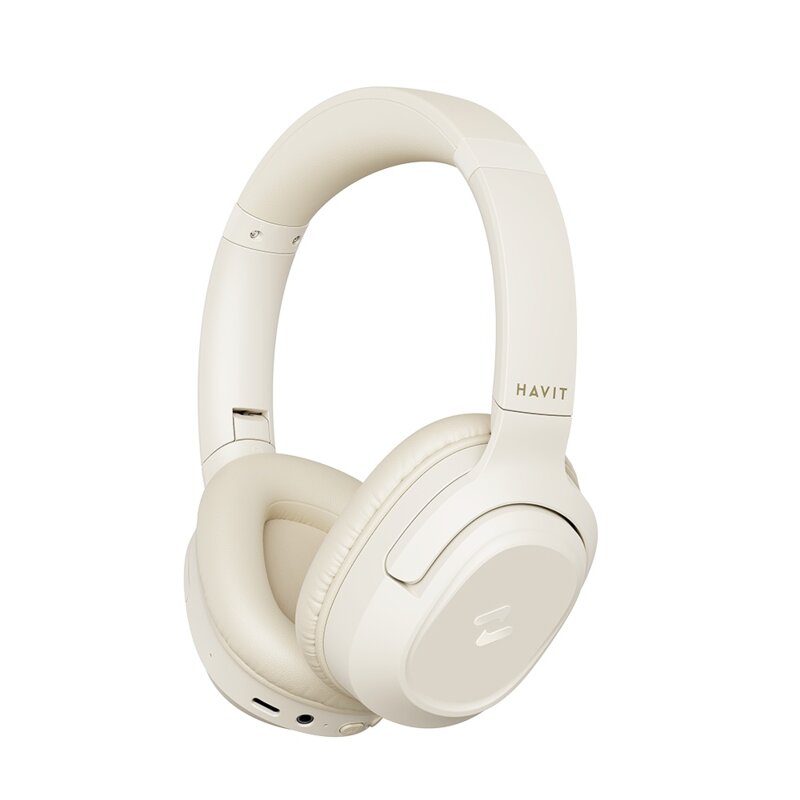 Casti Bluetooth on-ear pliabile, ANC Havit H612BT, bej