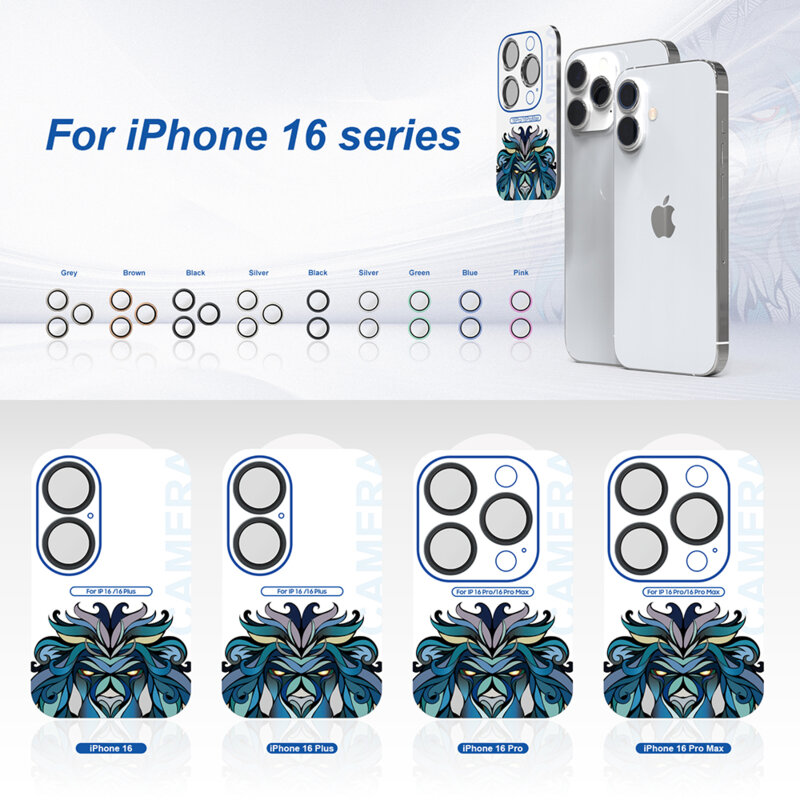 Folie sticla iPhone 16 Pro Camera Protector Lito S+, maro