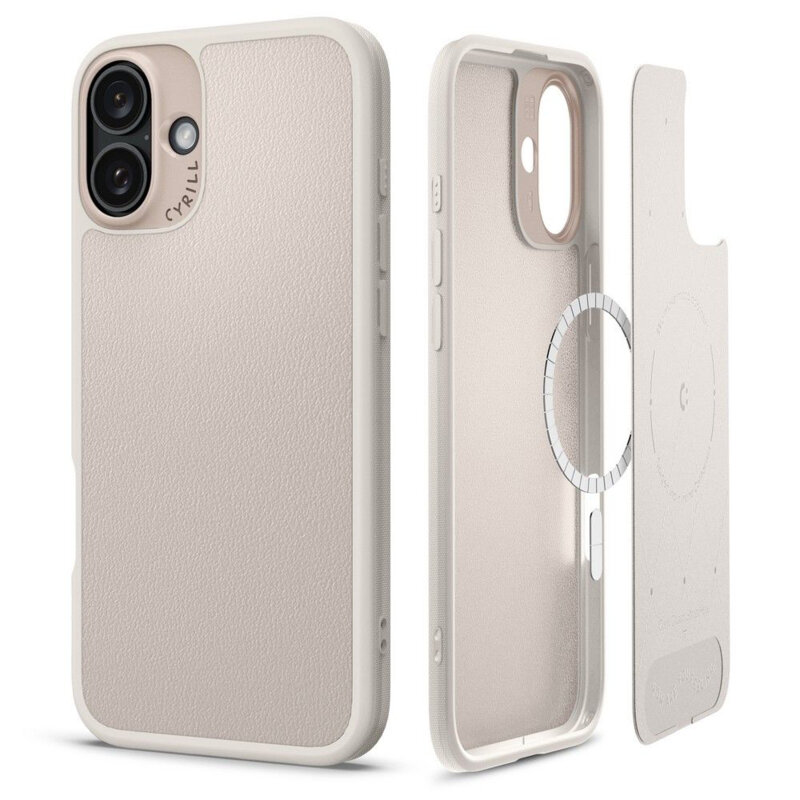 Husa iPhone 16 Spigen Cyrill Kajuk MagSafe, crem
