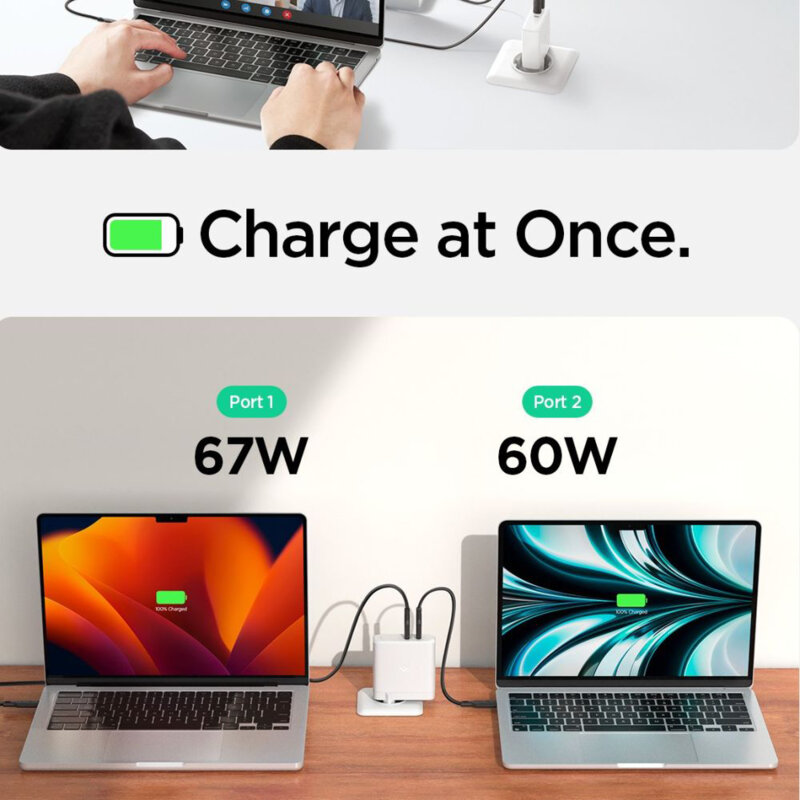Incarcator Fast Charging Type-C GaN, 140W Spigen, alb, 1402