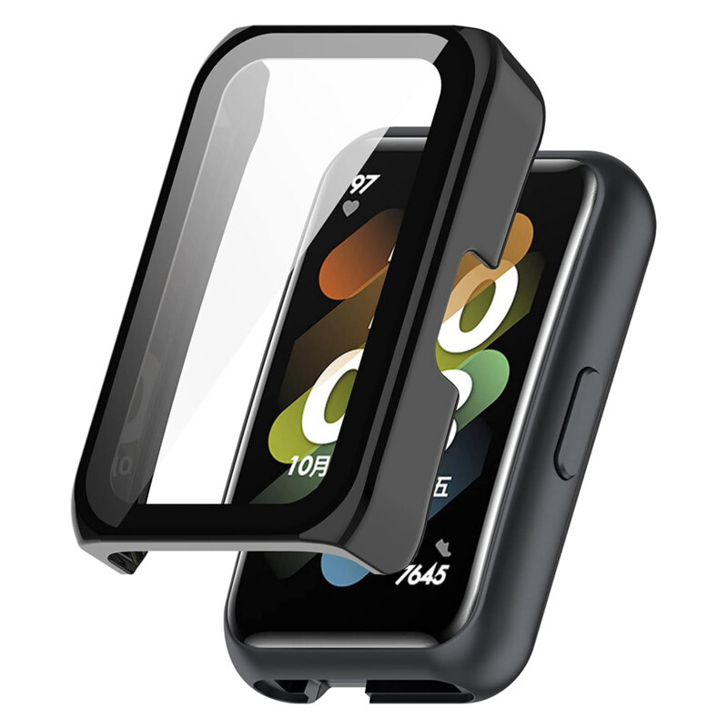 [Pachet 360°] Husa + folie Huawei Band 9 Techsuit Defense, negru