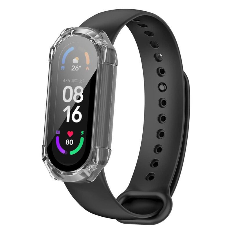 [Pachet 360°] Husa + folie Xiaomi Smart Band 7 NFC Techsuit Defense, transparenta