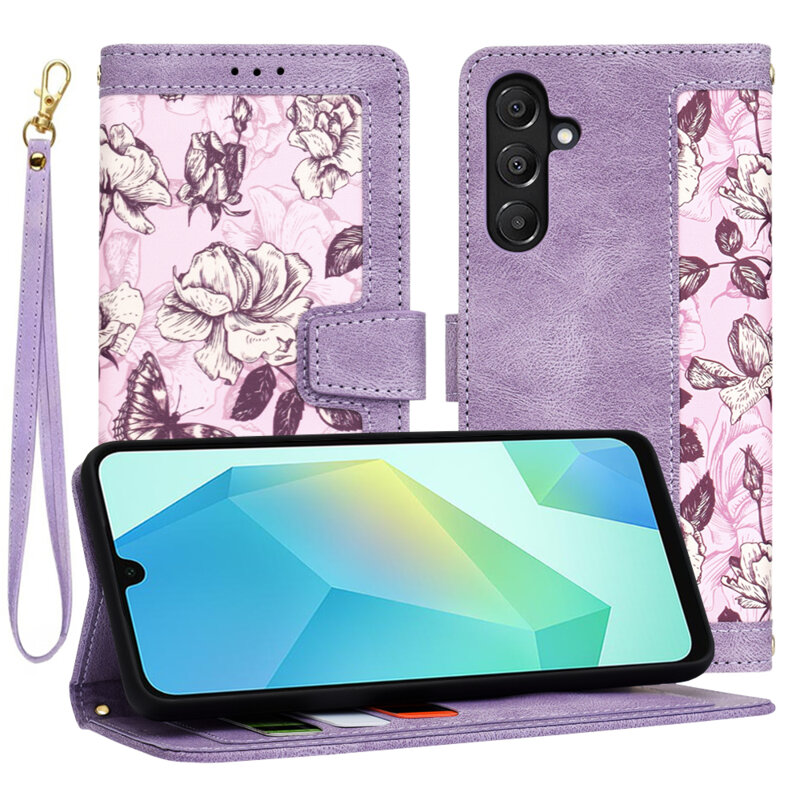 Husa personalizata fete Samsung Galaxy A16 Techsuit FlipCraft, mov