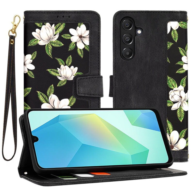 Husa personalizata fete Samsung Galaxy A16 Techsuit FlipCraft, negru
