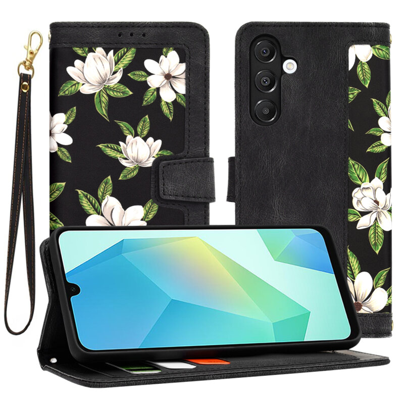 Husa personalizata fete Samsung Galaxy A16 5G Techsuit FlipCraft, negru