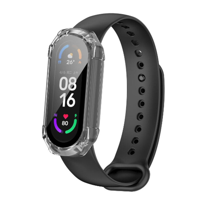 [Pachet 360°] Husa + folie Xiaomi Mi Band 6 Techsuit Defense, transparenta