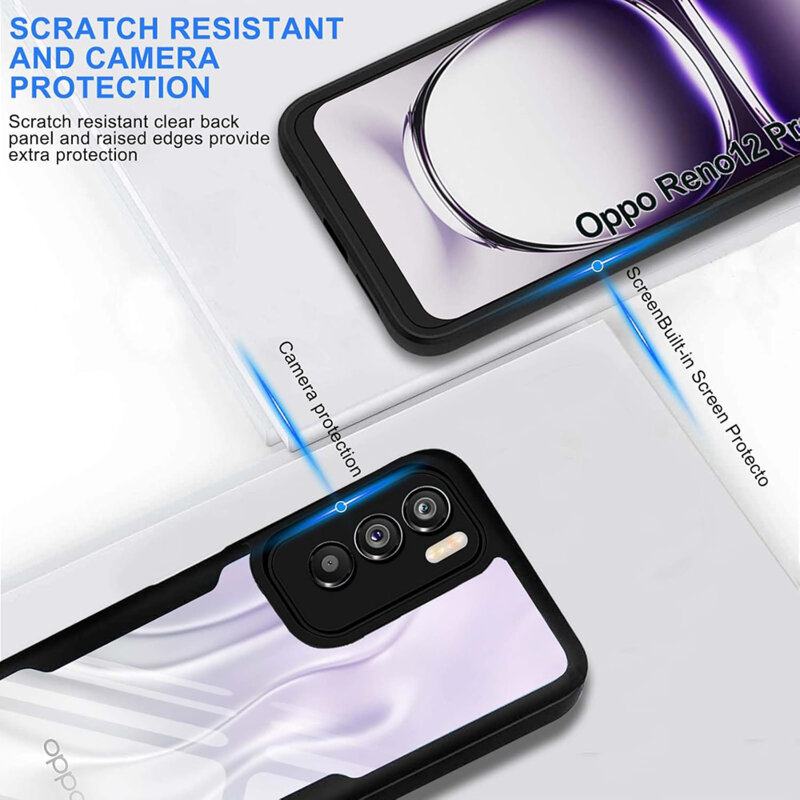 Husa 360° Oppo Reno12 Techsuit ColorVerse, negru