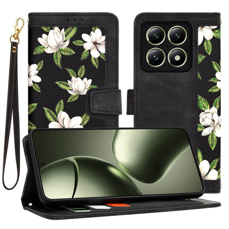 Husa personalizata fete Xiaomi 14T Techsuit FlipCraft, negru