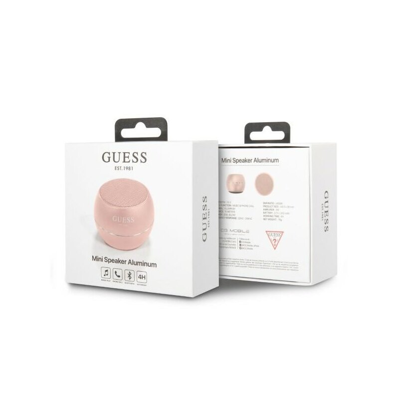 Mini boxa portabila wireless Bluetooth Guess GUWSALGEP, roz