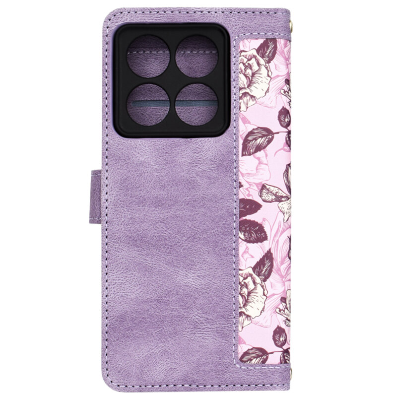 Husa personalizata fete Xiaomi 14T Pro Techsuit FlipCraft, mov