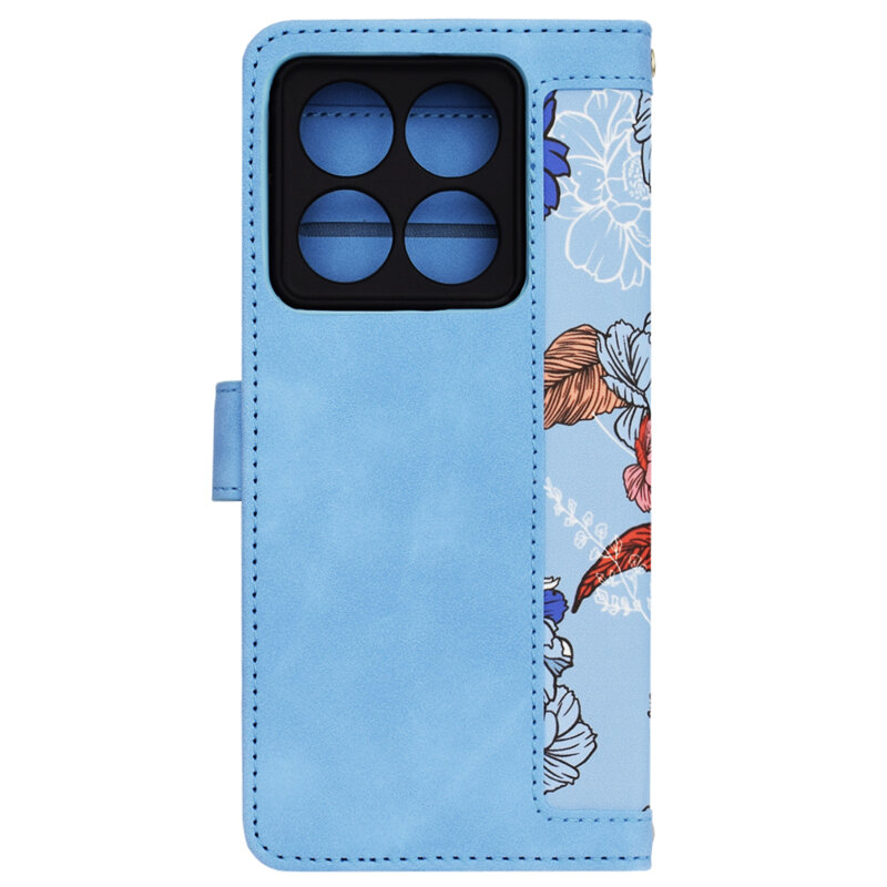 Husa personalizata fete Xiaomi 14T Pro Techsuit FlipCraft, bleu