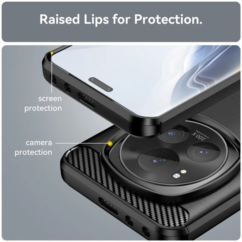 Husa Honor X5b Techsuit Carbon Silicone, negru