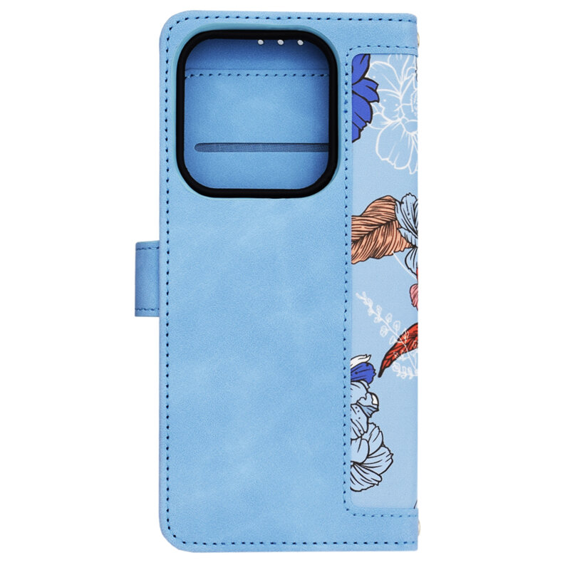 Husa personalizata fete Xiaomi Redmi Note 14 5G Techsuit FlipCraft, bleu